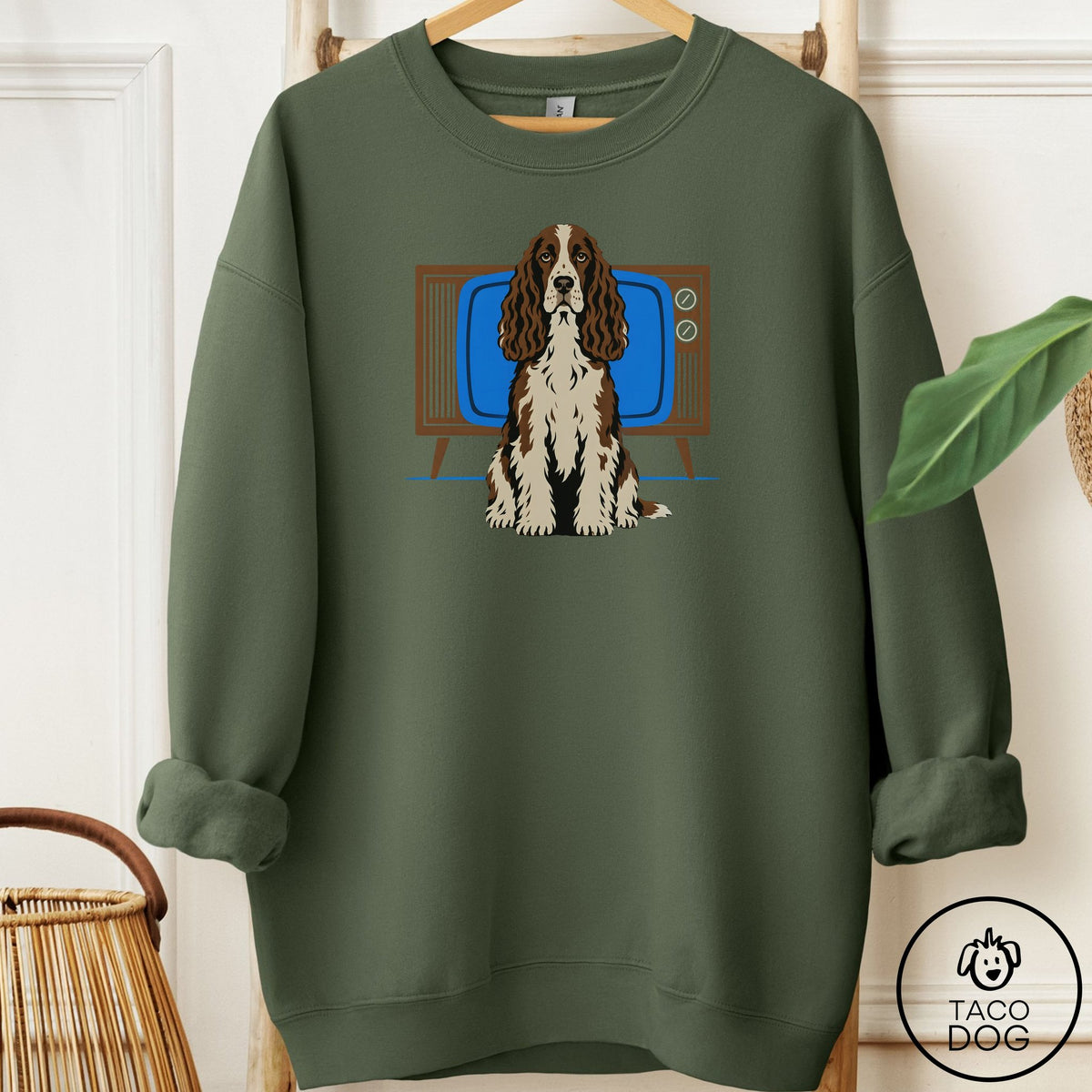 Springer Spaniel Program Sweatshirt Military Green Taco-Dog
