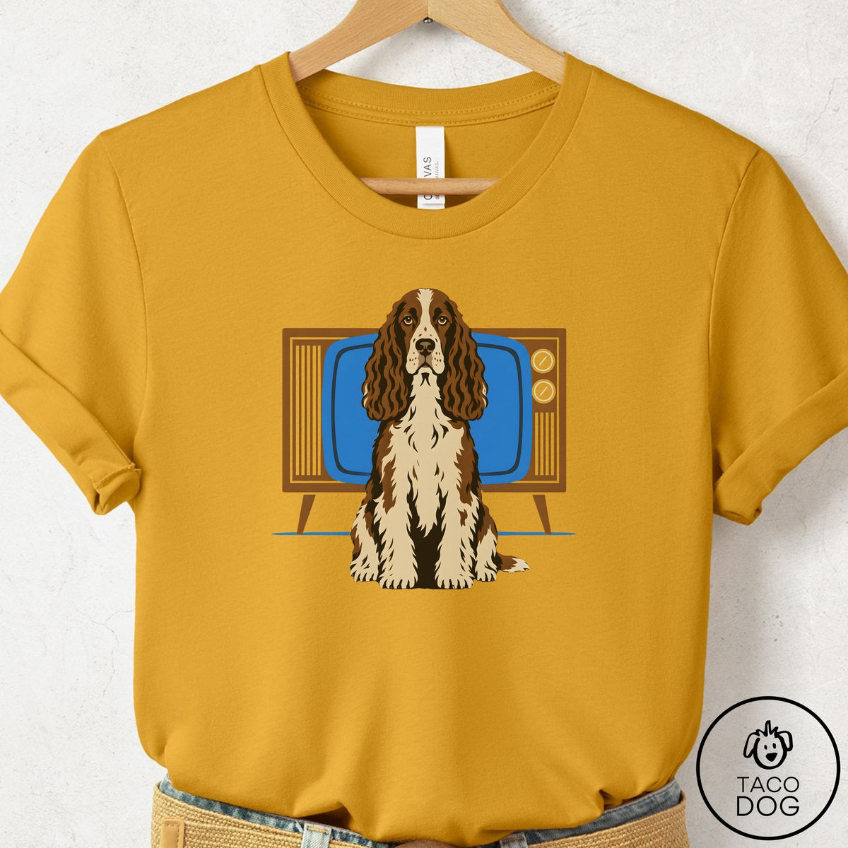 Springer Spaniel Program T-Shirt Mustard Taco-Dog