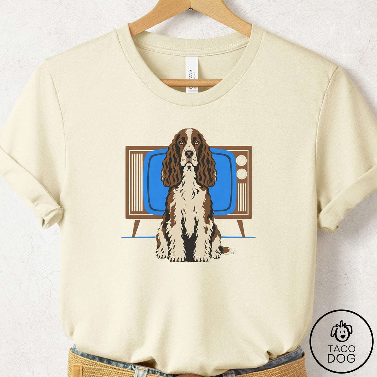 Springer Spaniel Program T-Shirt Natural Taco-Dog