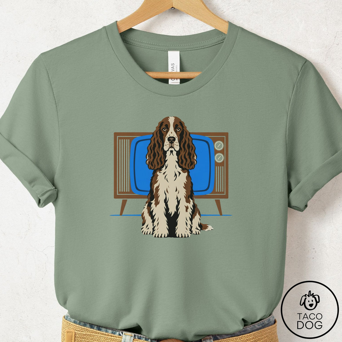 Springer Spaniel Program T-Shirt, design close-up