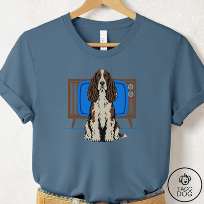 Springer Spaniel Program T-Shirt Steel Blue Taco-Dog