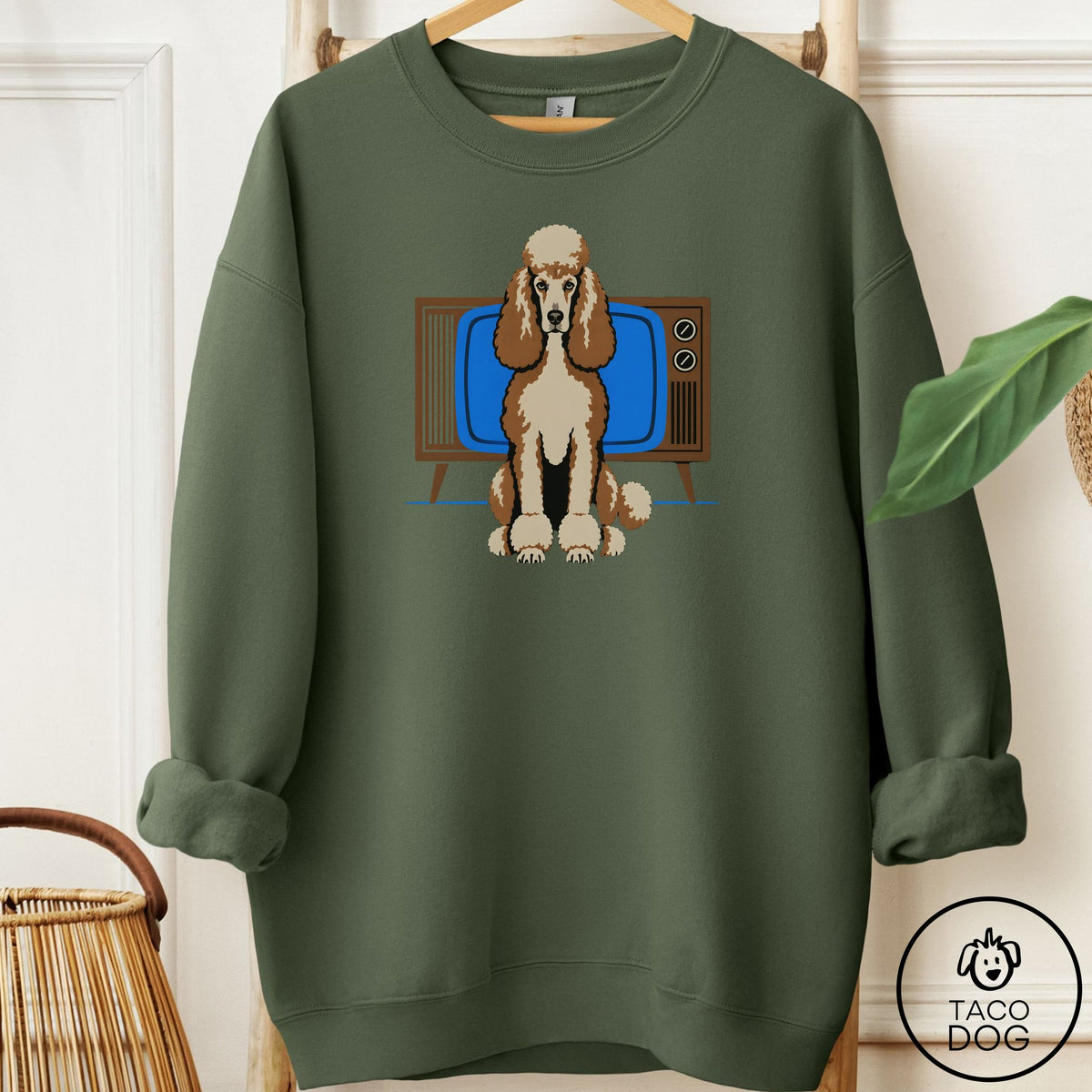 Poodle Program Sweatshirt Military Green Taco-Dog