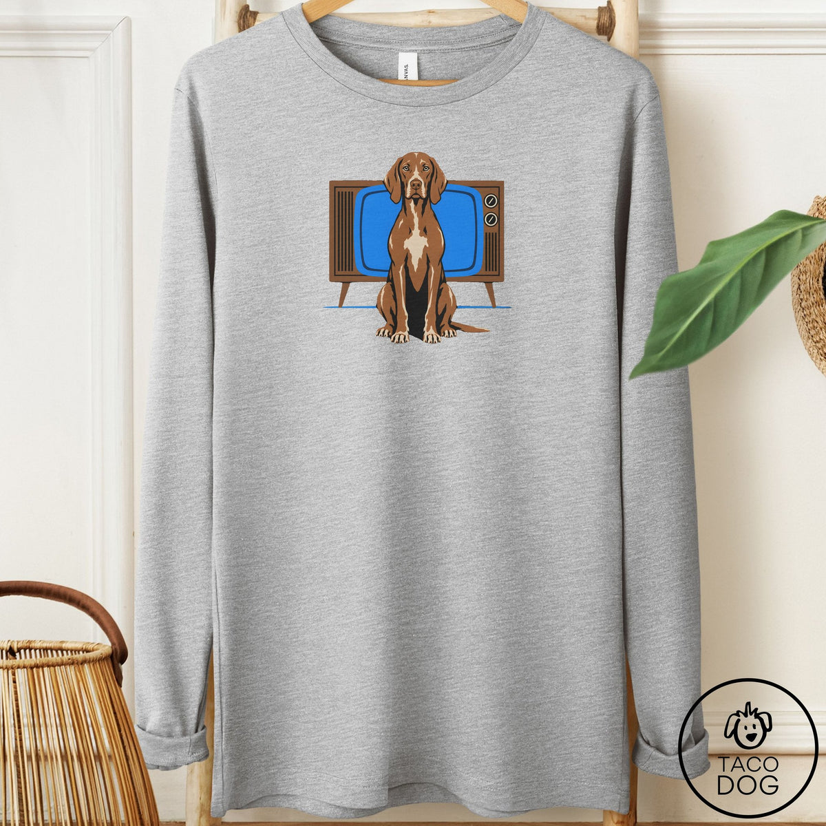 Vizsla Program Long Sleeve Tee Athletic Heather Taco-Dog