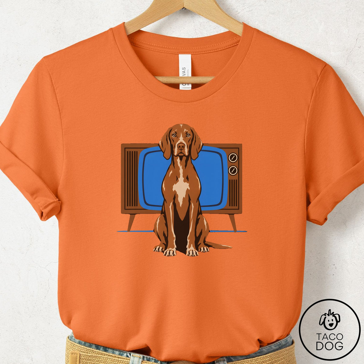 Vizsla Program T-Shirt Burnt Orange Taco-Dog