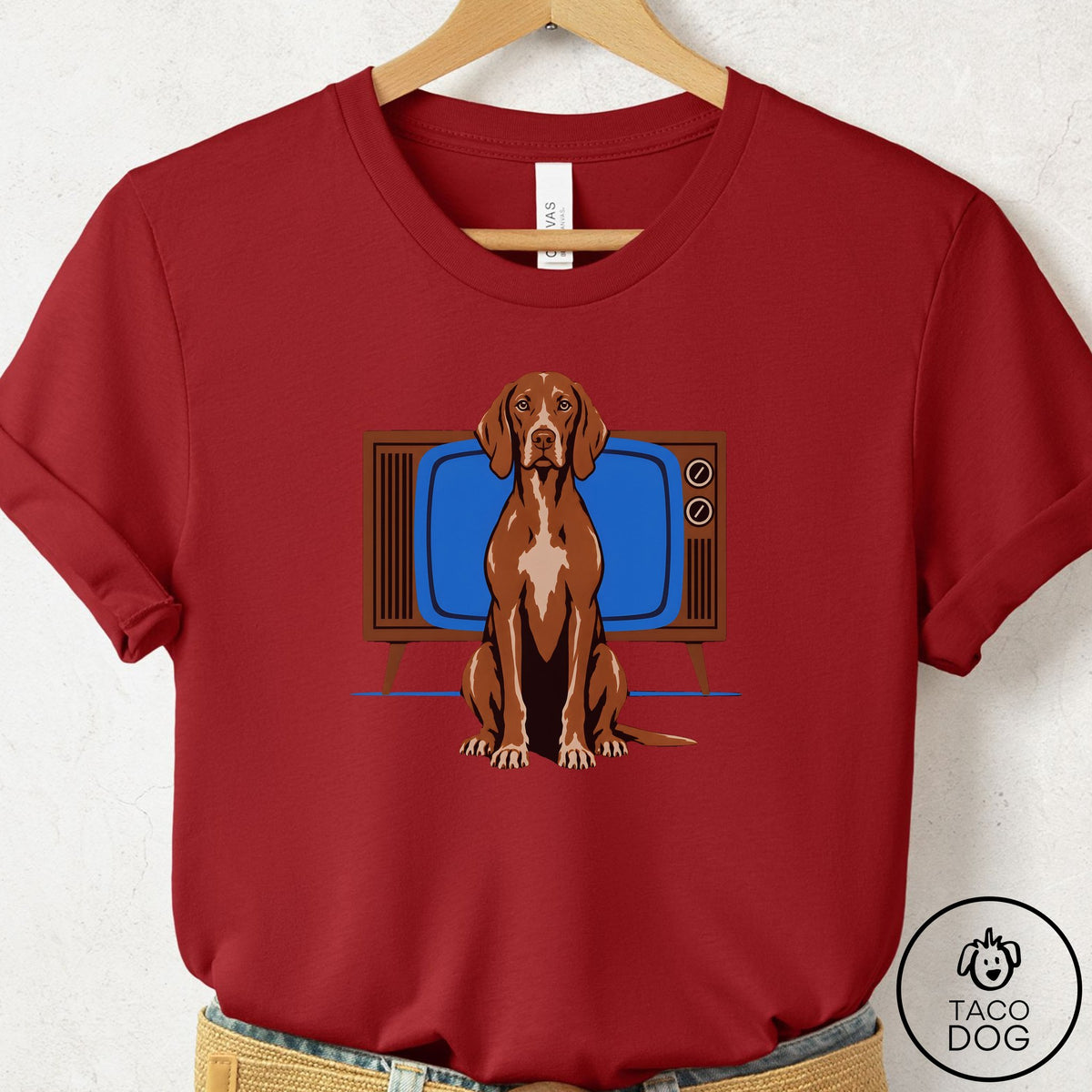 Vizsla Program T-Shirt Canvas Red Taco-Dog