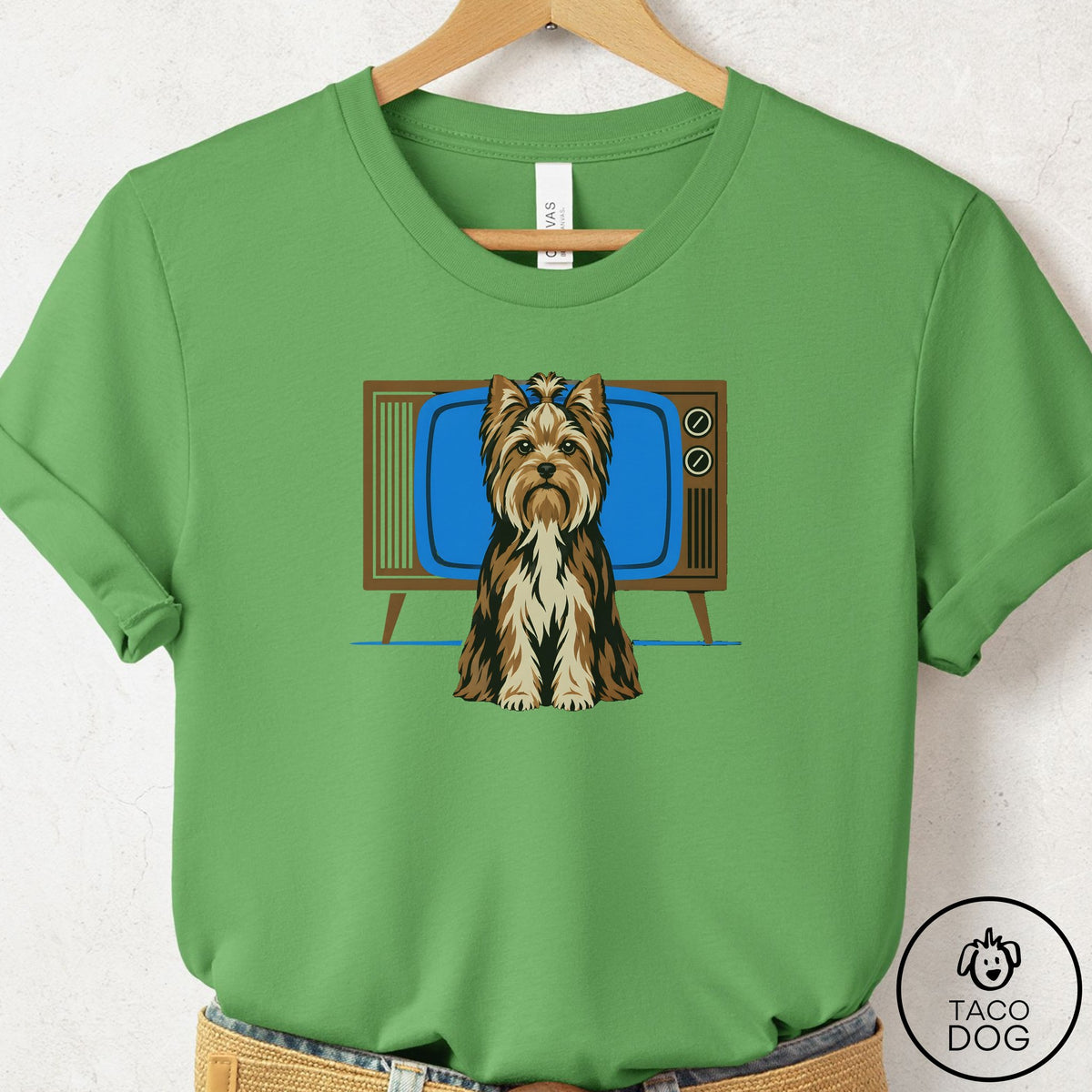 Yorkshire Terrier Yorkie Program T-Shirt Leaf Taco-Dog