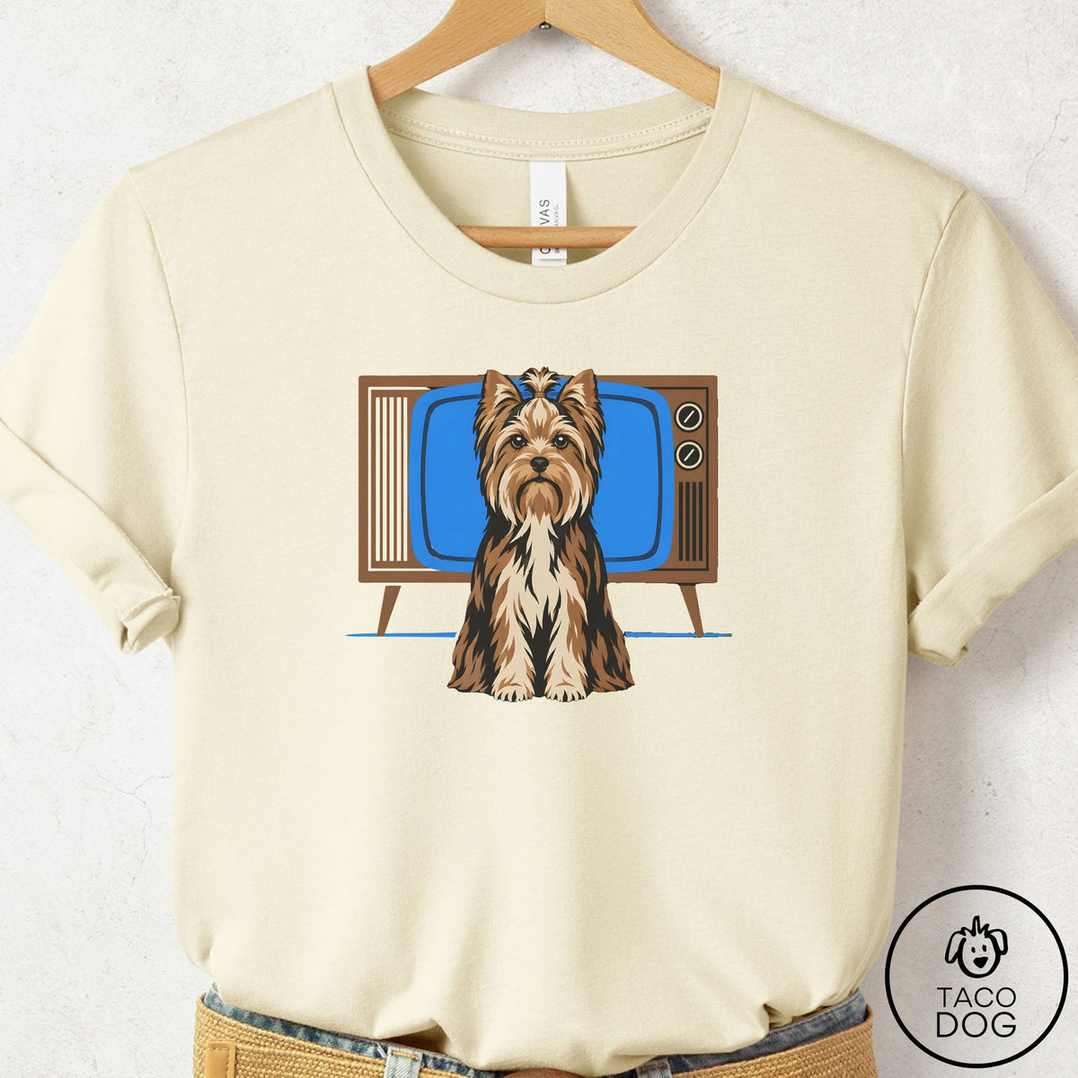 Yorkshire Terrier Yorkie Program T-Shirt Natural Taco-Dog