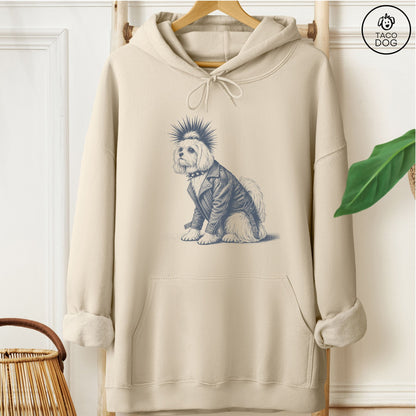 Maltese Punk Hoodie Sand Taco-Dog