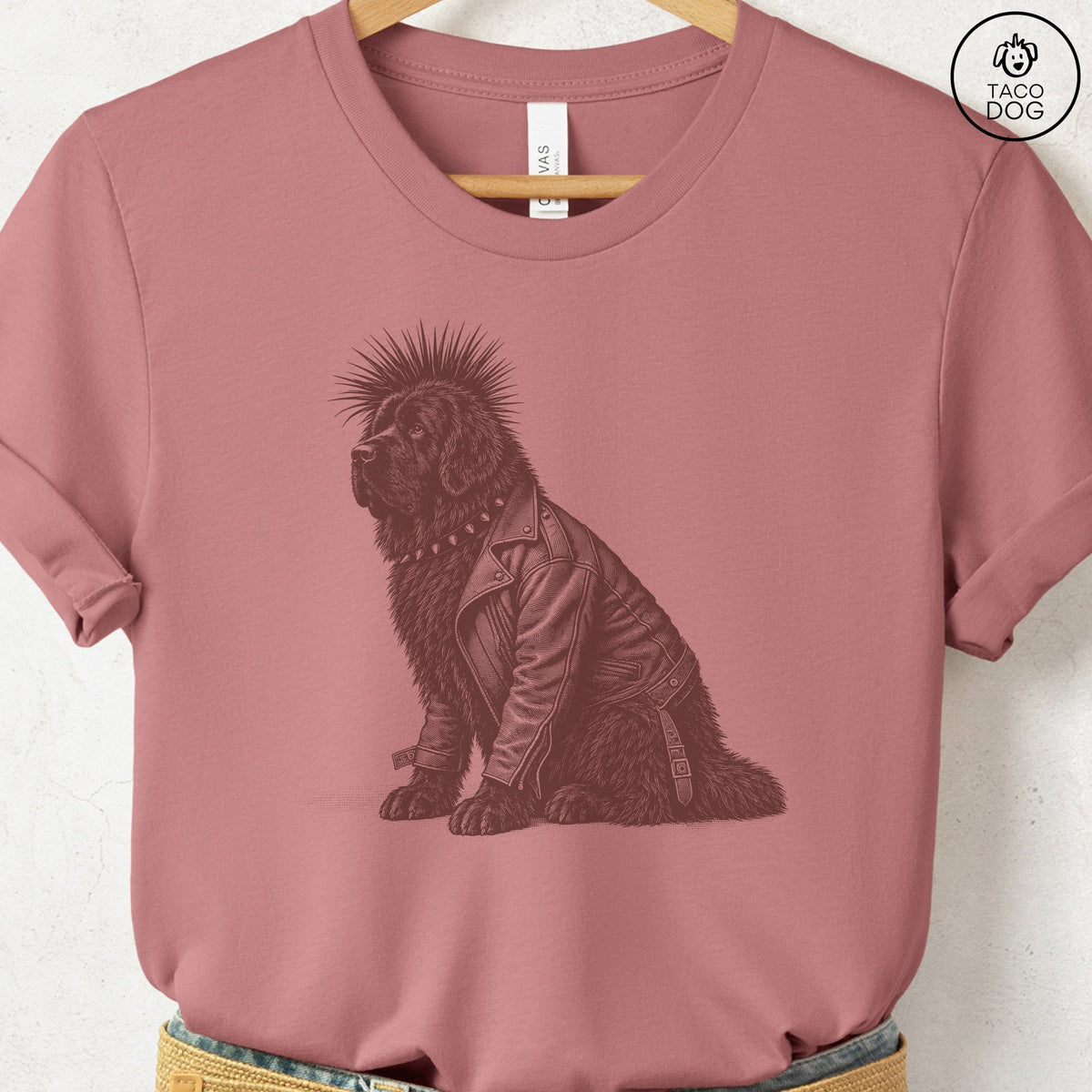 Newfoundland Punk T-Shirt Heather Mauve Taco-Dog
