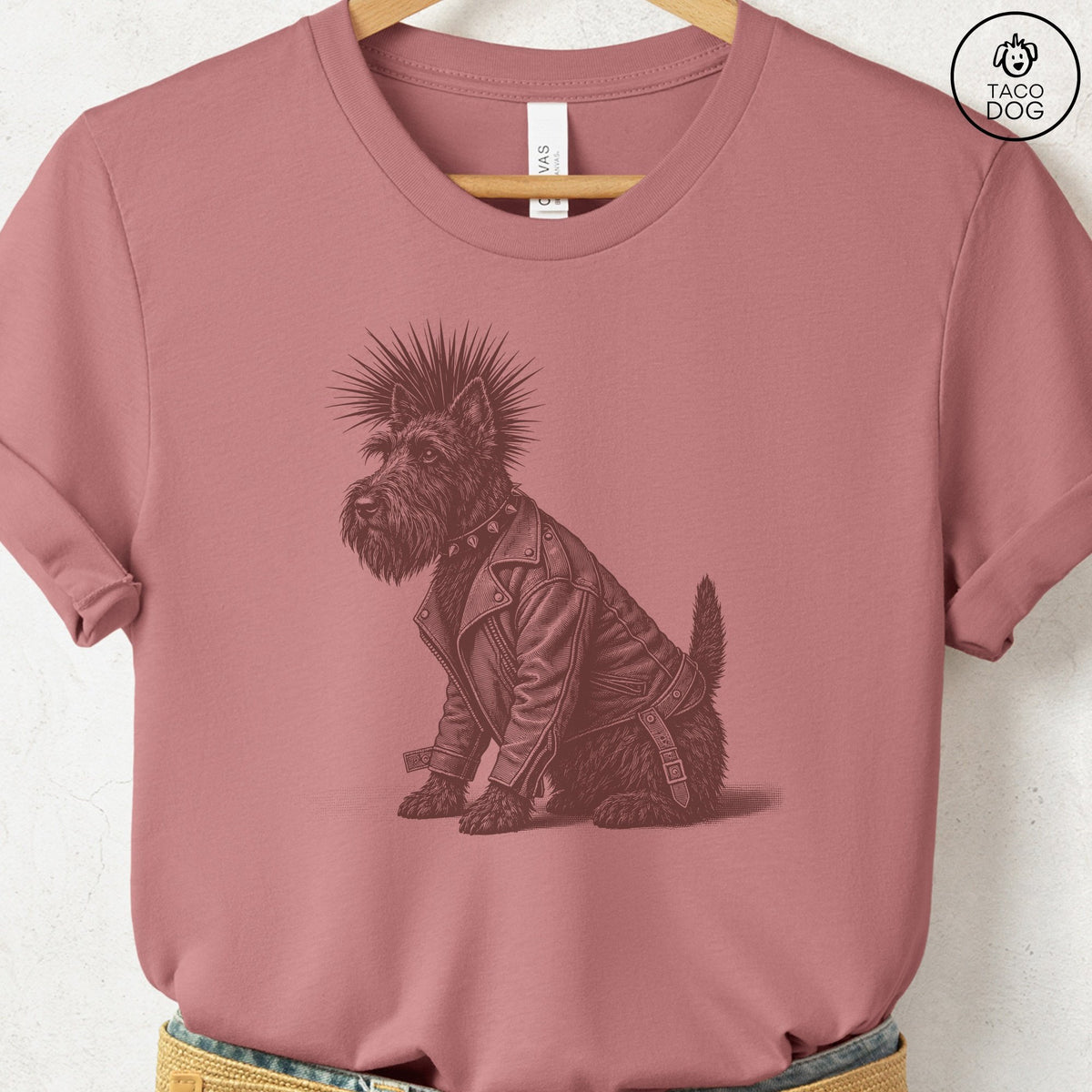 Scottie Punk T-Shirt Heather Mauve Taco-Dog