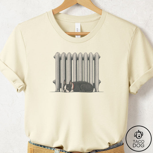 Boston Terrier Radiator T-Shirt Natural Taco-Dog