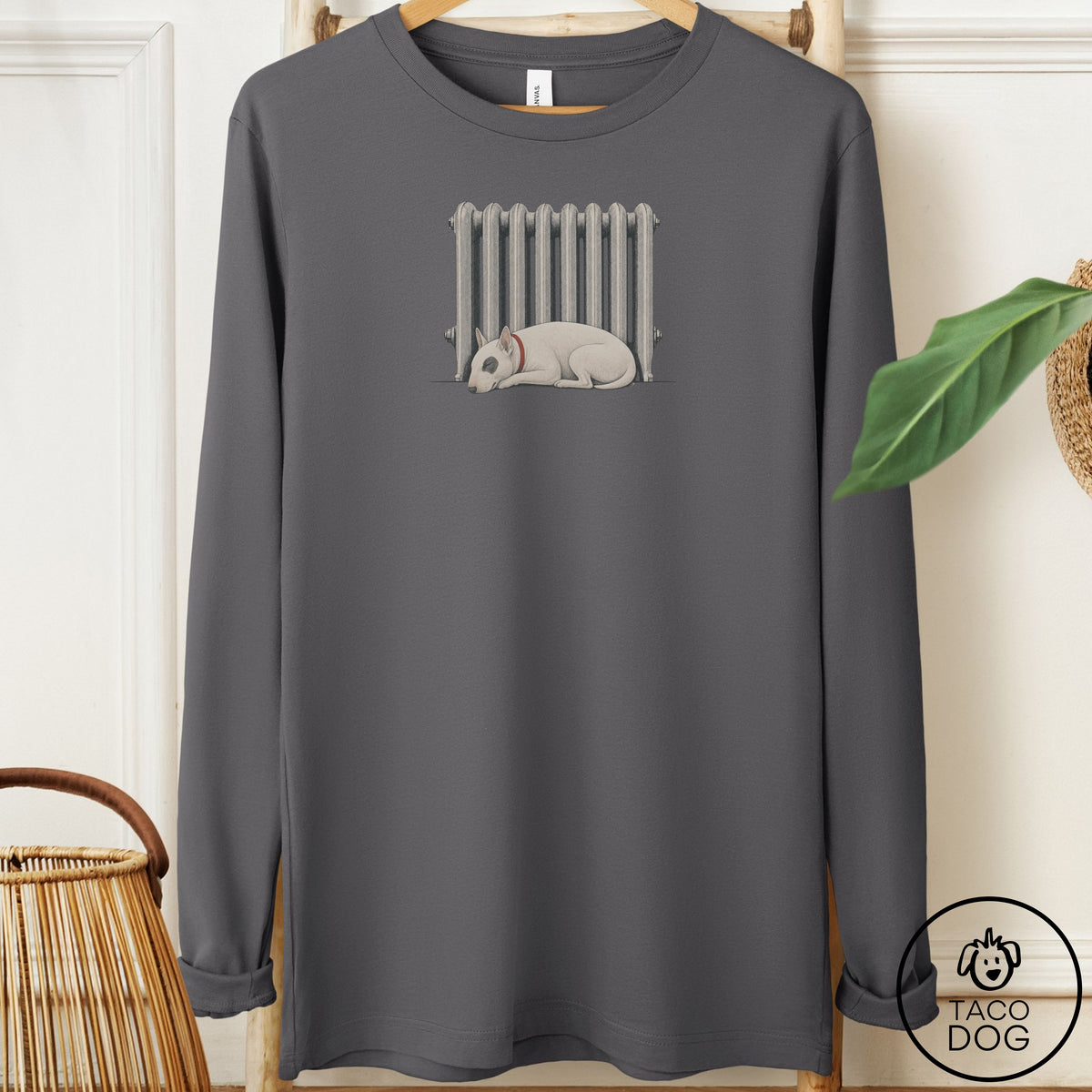 Bull Terrier Radiator Long Sleeve Tee Asphalt Taco-Dog