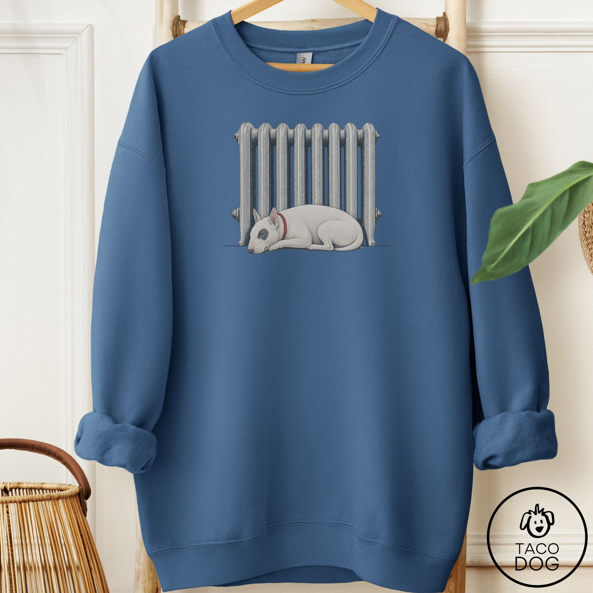 Bull Terrier Radiator Sweatshirt Indigo Blue Taco-Dog