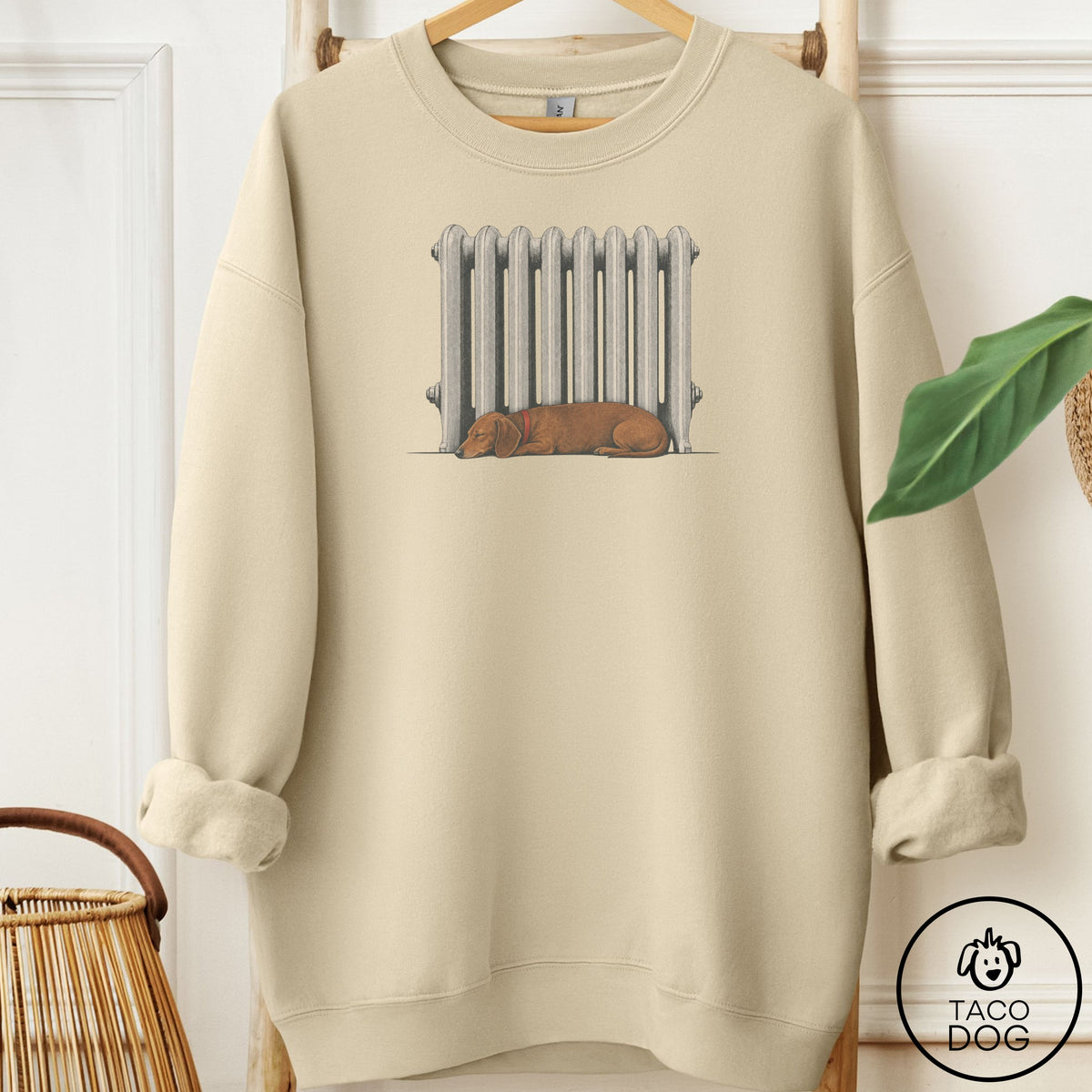 Dachshund Radiator Sweatshirt Sand Taco-Dog