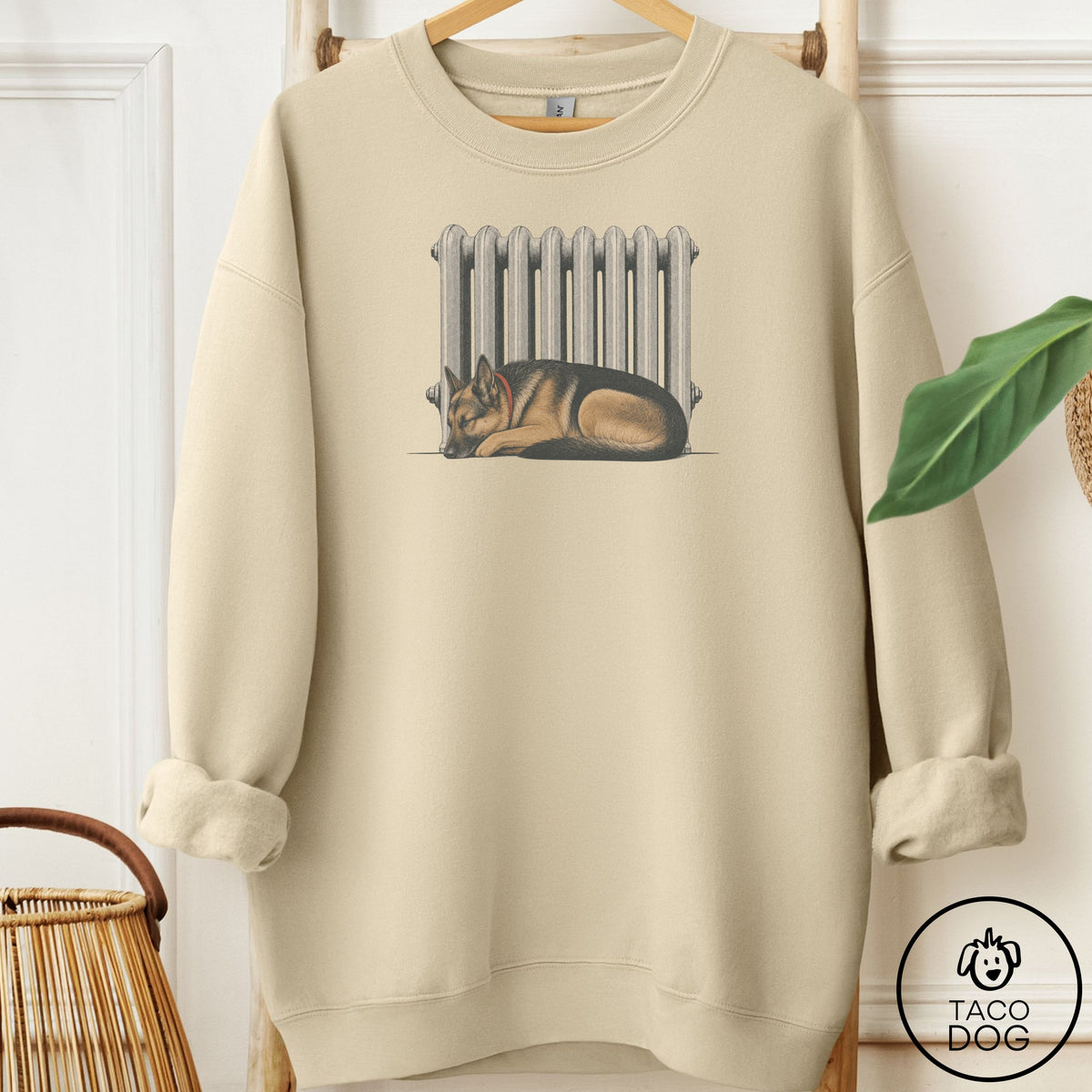 German Shepherd Radiator Sweatshirt Sand Taco-Dog