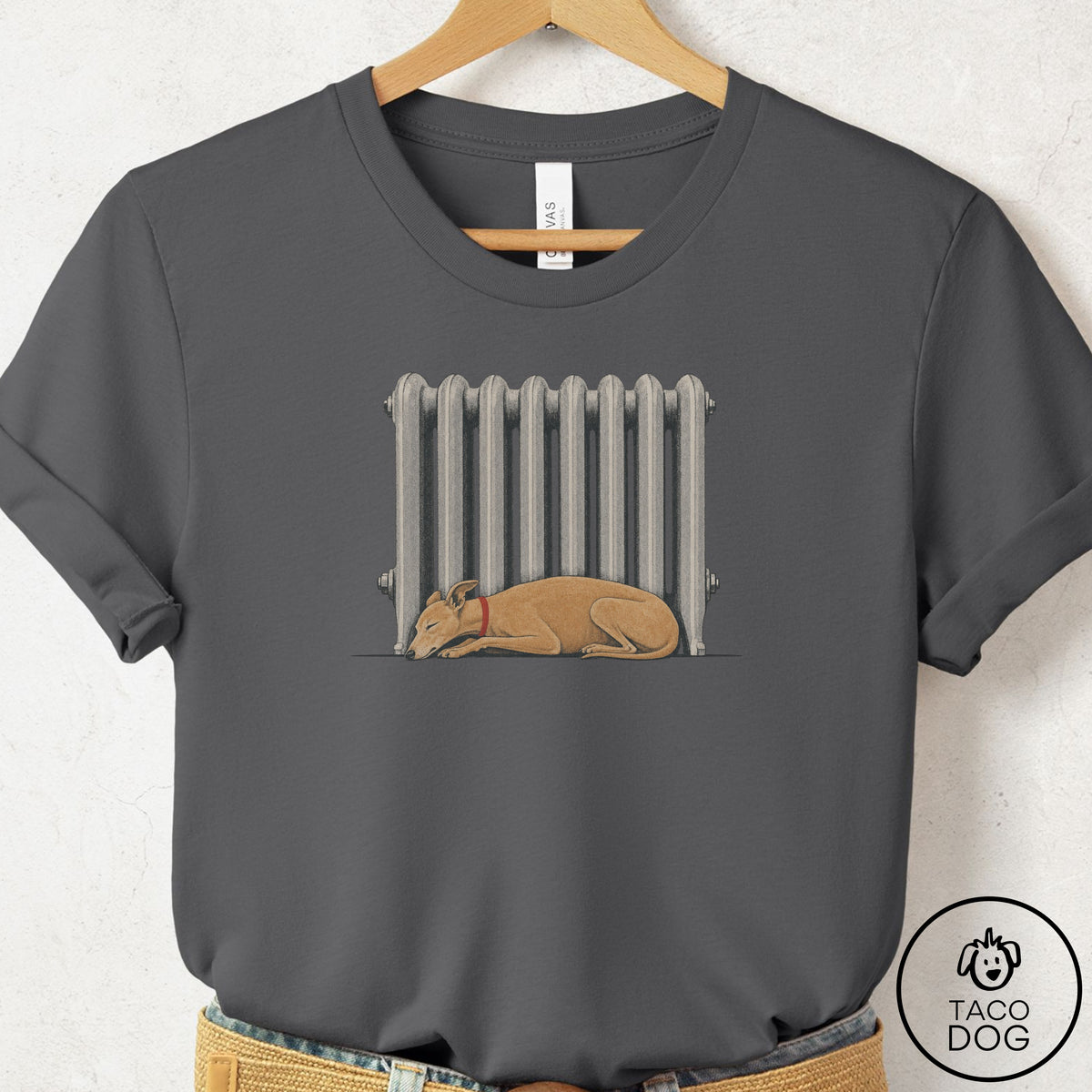 Italian Greyhound Whippet Radiator T-Shirt Asphalt Taco-Dog