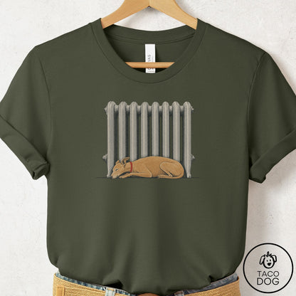Italian Greyhound Whippet Radiator T-Shirt Military Green Taco-Dog