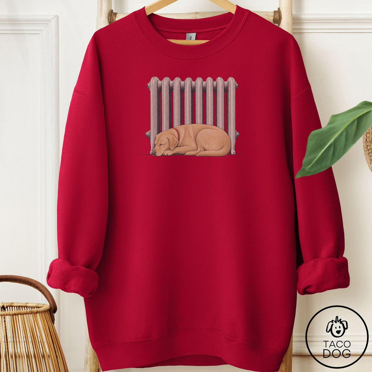 Labrador Retriever Radiator Sweatshirt Cardinal Red Taco-Dog
