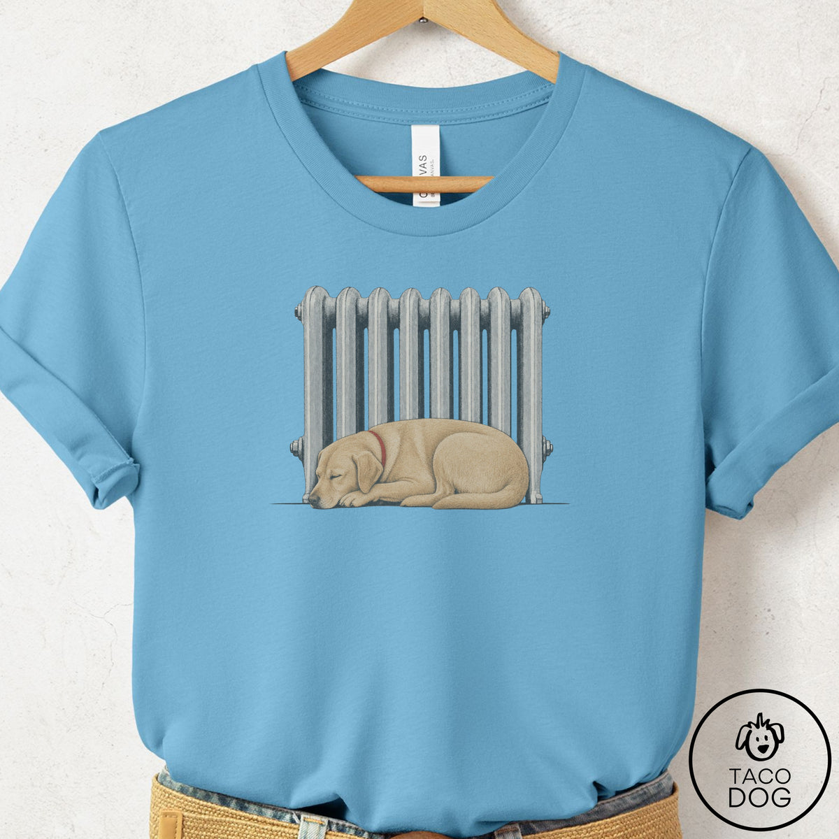 Labrador Retriever Radiator T-Shirt Ocean Blue Taco-Dog
