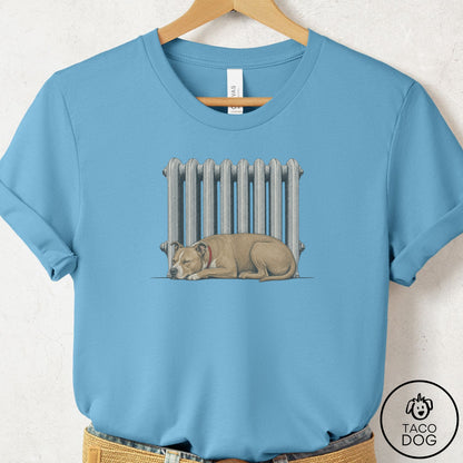 Pitbull Radiator T-Shirt Ocean Blue Taco-Dog