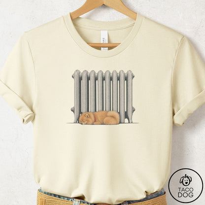 Pomeranian Radiator T-Shirt Natural Taco-Dog