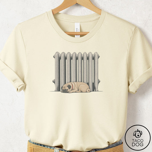 Pug Radiator T-Shirt Natural Taco-Dog