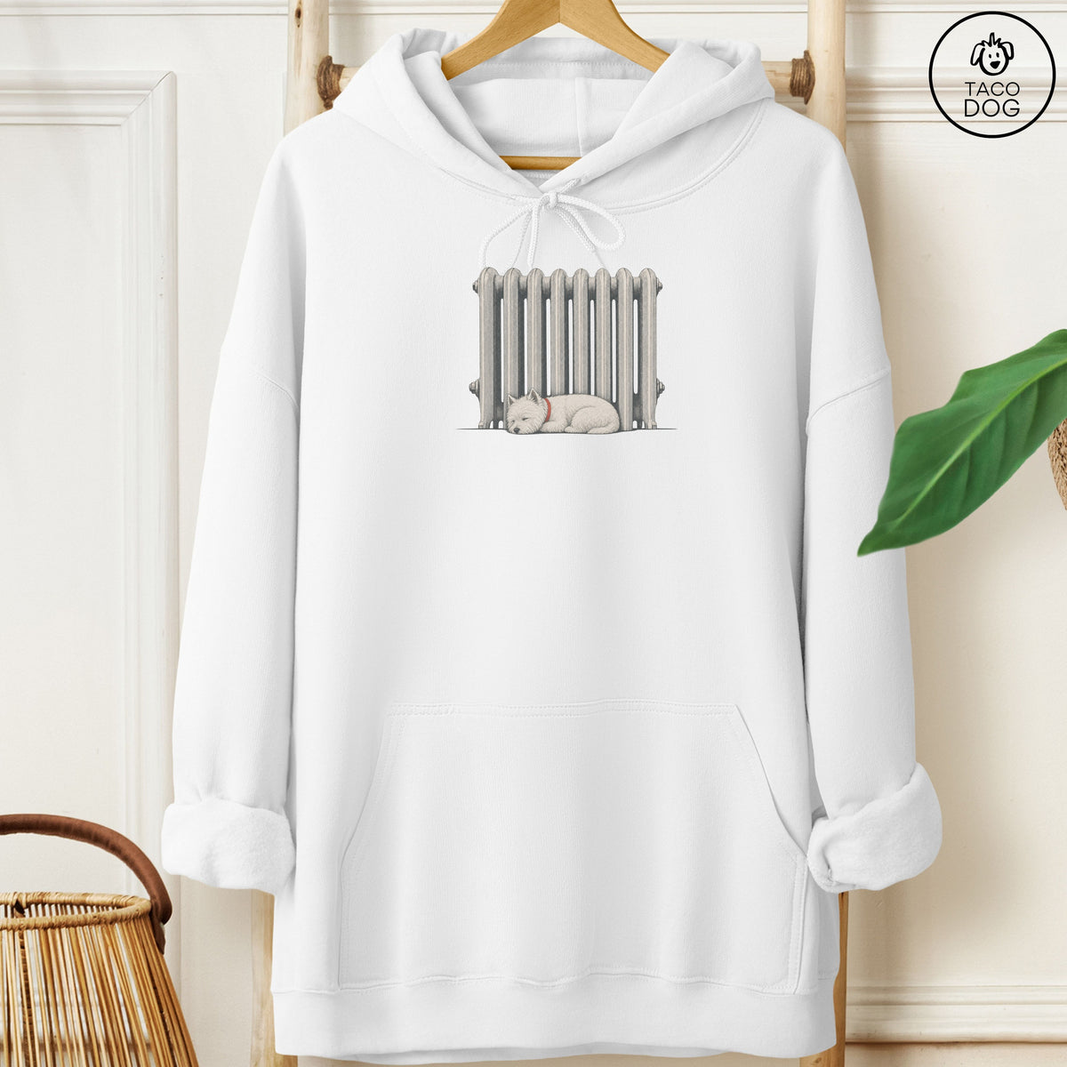 Westie Radiator Hoodie White Taco-Dog