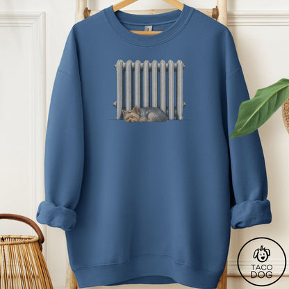 Yorkshire Terrier Yorkie Radiator Sweatshirt Indigo Blue Taco-Dog