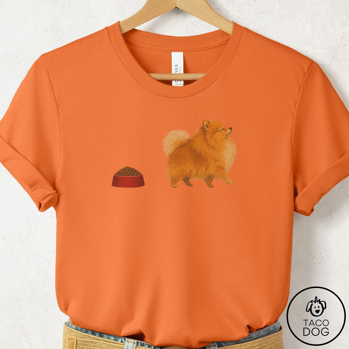 Pomeranian Review T-Shirt, design close-up