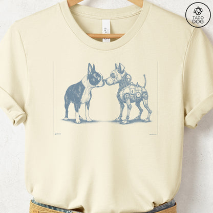 Boston Terrier Robot Dog T-Shirt Natural S Taco-Dog