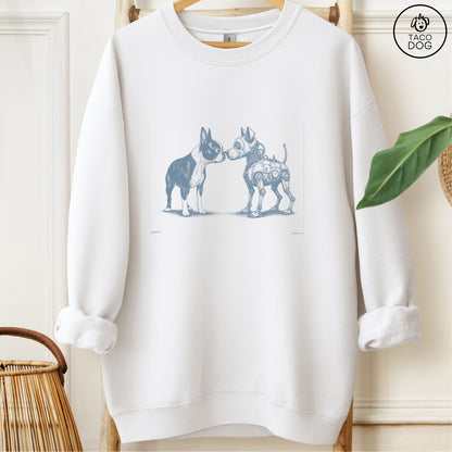 Boston Terrier Robot Dog Sweatshirt White M Taco-Dog