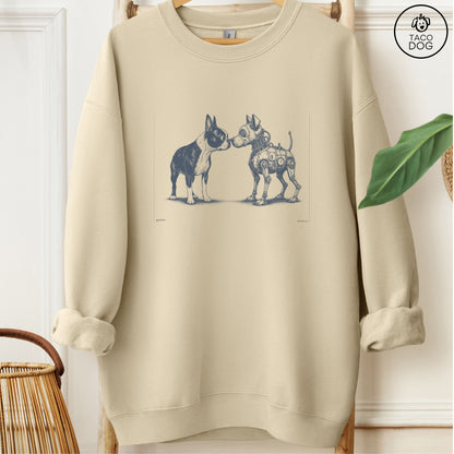 Boston Terrier Robot Dog Sweatshirt Sand M Taco-Dog