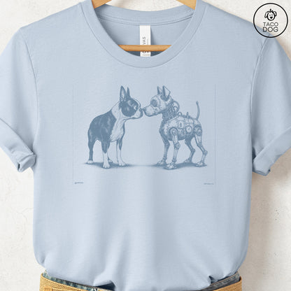 Boston Terrier Robot Dog T-Shirt Light Blue S Taco-Dog