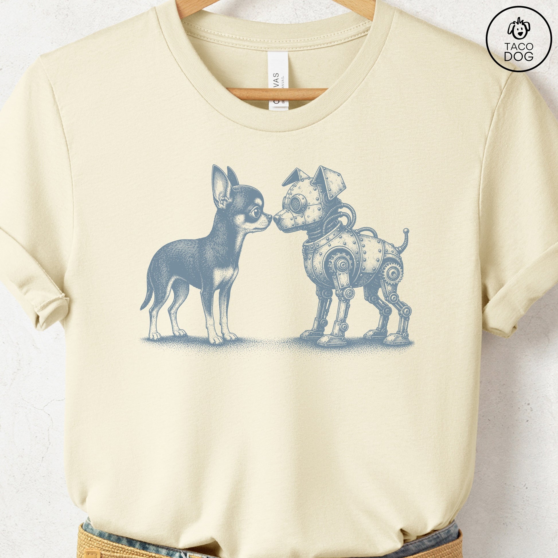 Chihuahua Robot Dog T-Shirt Natural S Taco-Dog