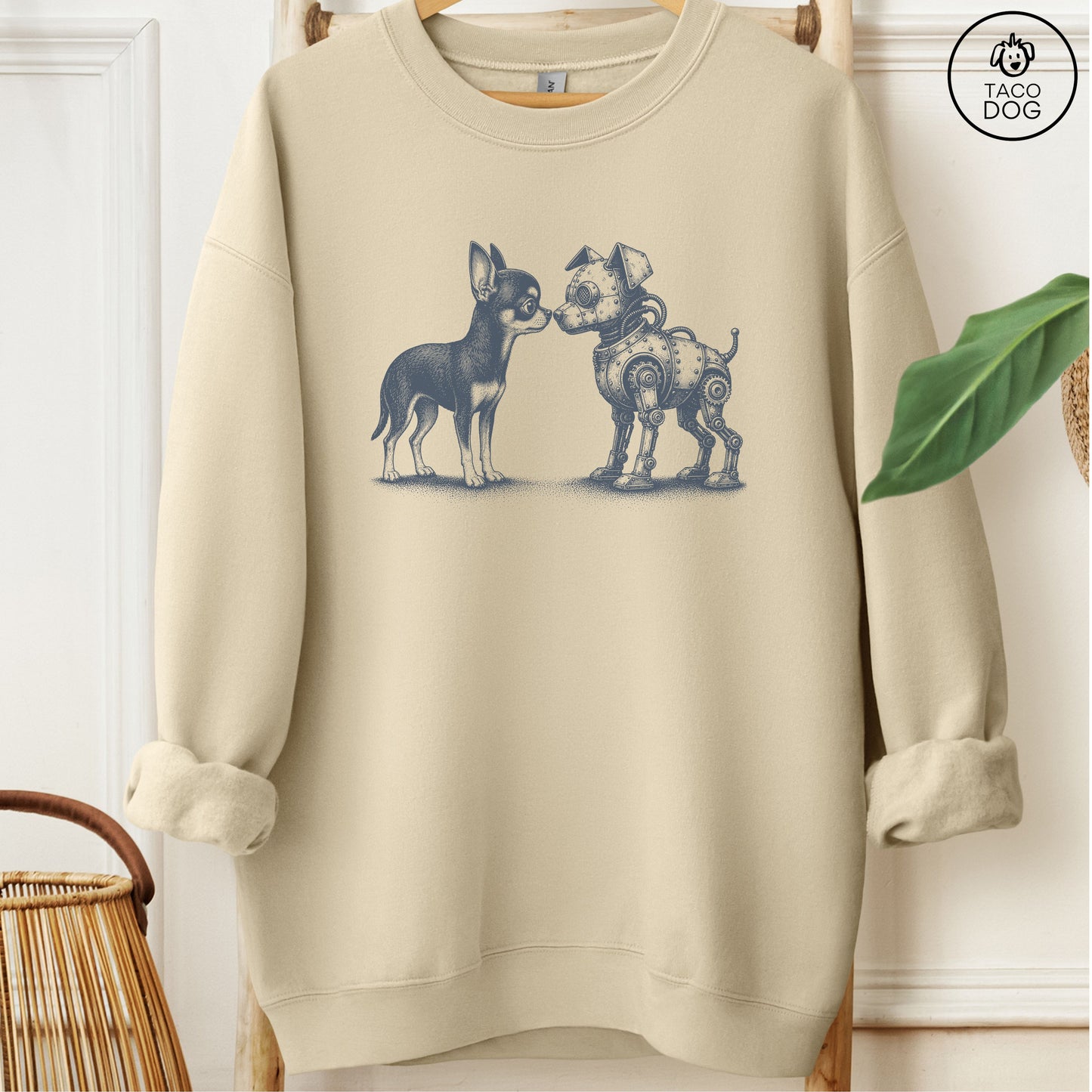 Chihuahua Robot Dog Sweatshirt Sand M Taco-Dog