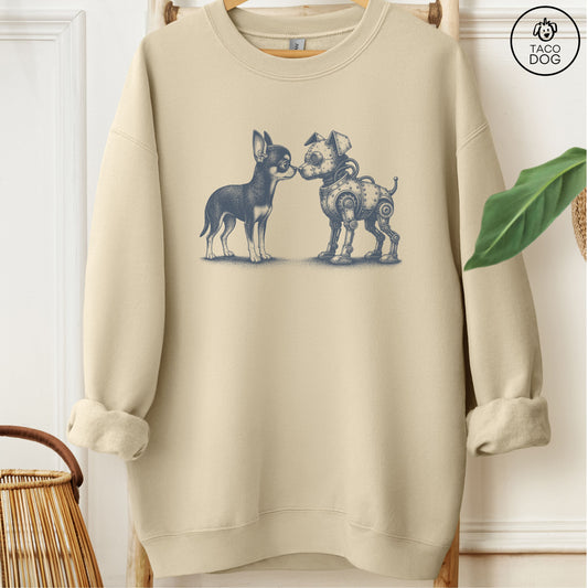Chihuahua Robot Dog Sweatshirt Sand Taco-Dog