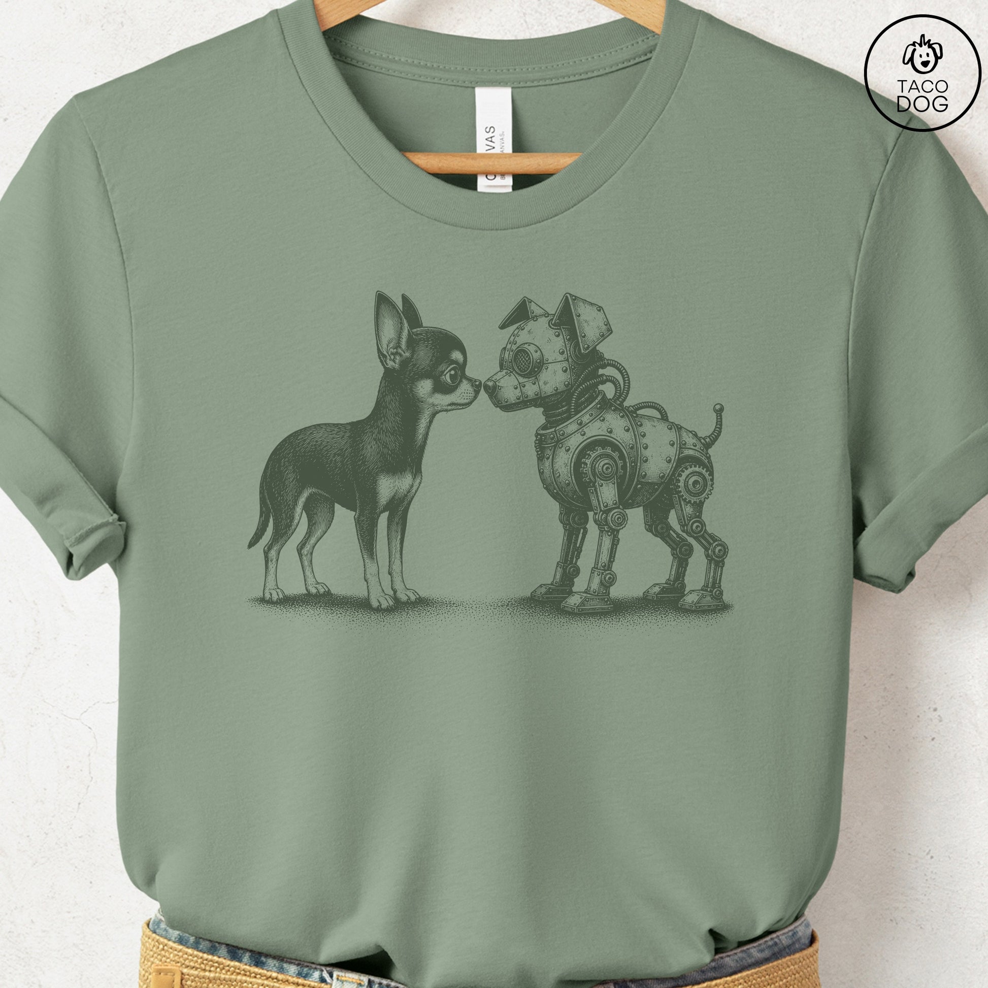 Chihuahua Robot Dog T-Shirt Sage S Taco-Dog