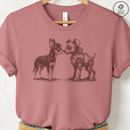 Chihuahua Robot Dog T-Shirt Heather Mauve S Taco-Dog