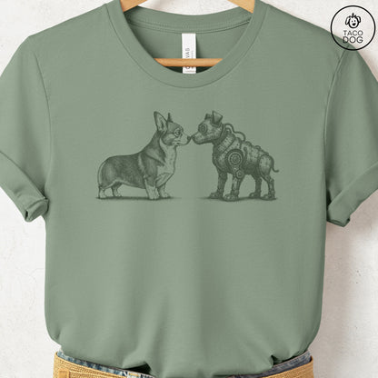 Corgi Robot Dog T-Shirt Sage S Taco-Dog