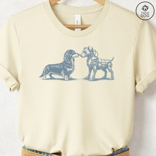 Dachshund Robot Dog T-Shirt Natural Taco-Dog
