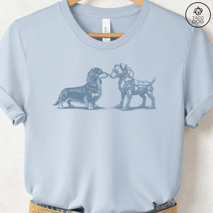 Dachshund Robot Dog T-Shirt Light Blue S Taco-Dog