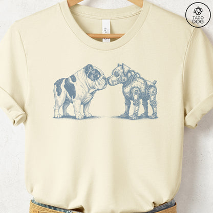 English Bulldog Robot Dog T-Shirt Natural XS Taco-Dog