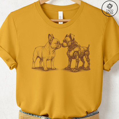 French Bulldog Frenchie Robot Dog T-Shirt Mustard S Taco-Dog