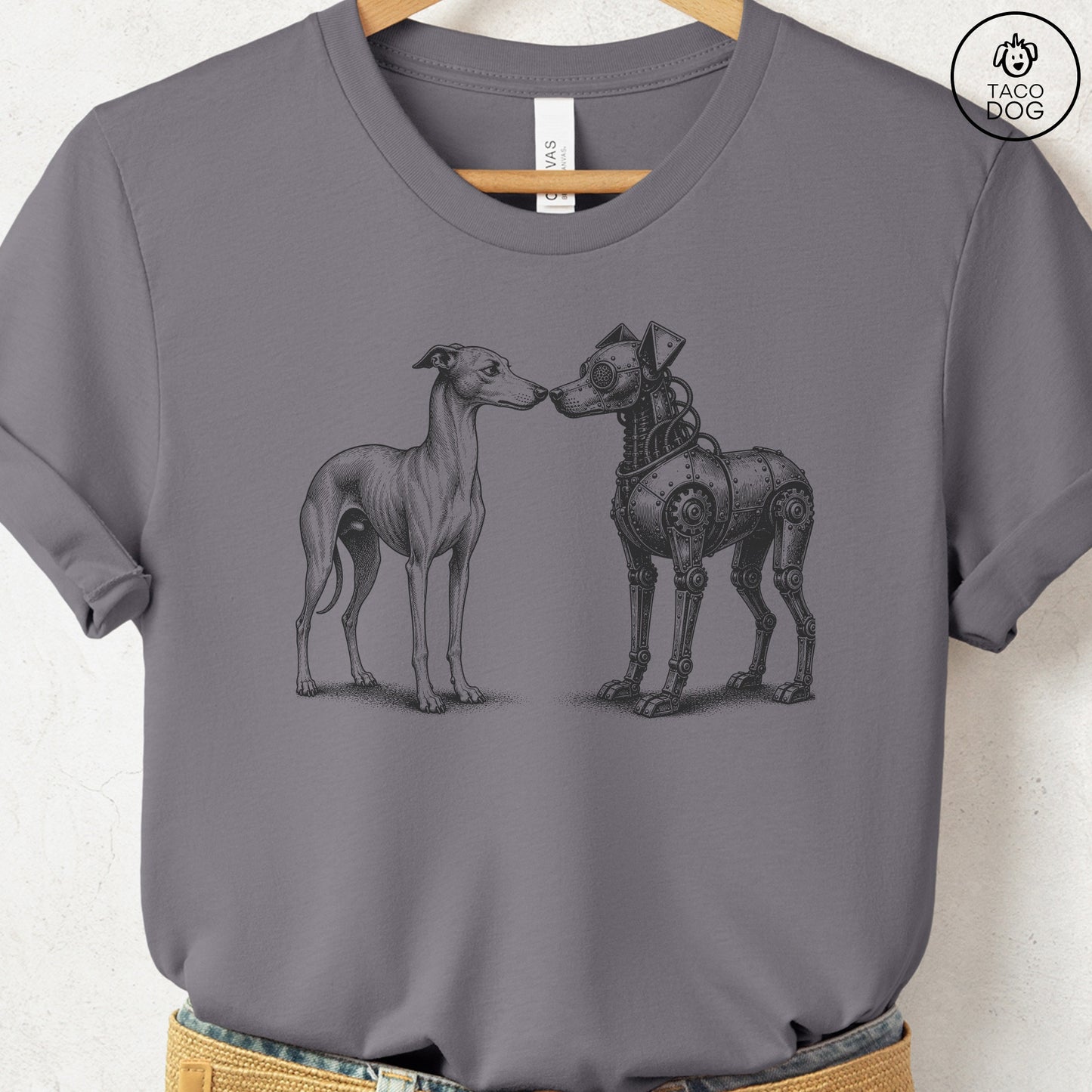 Italian Greyhound Whippet Robot Dog T-Shirt Storm S Taco-Dog