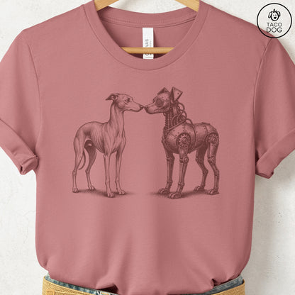 Italian Greyhound Whippet Robot Dog T-Shirt Heather Mauve S Taco-Dog
