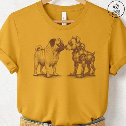 Pug Robot Dog T-Shirt Mustard S Taco-Dog
