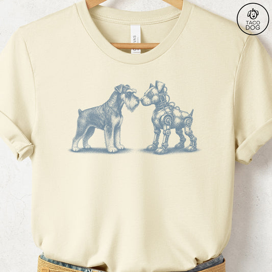 Schnauzer Robot Dog T-Shirt Natural Taco-Dog