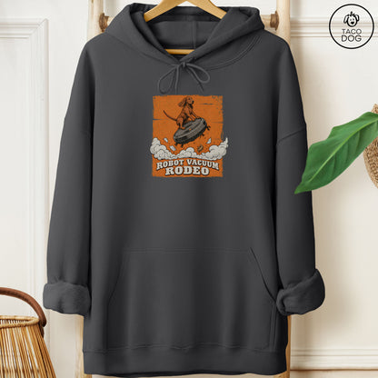 Coonhound Robot Vacuum Rodeo Hoodie Charcoal Taco-Dog