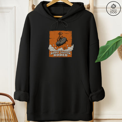 Dachshund Robot Vacuum Rodeo Hoodie Black Taco-Dog