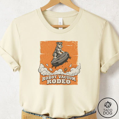 Schnauzer Robot Vacuum Rodeo T-Shirt Natural Taco-Dog